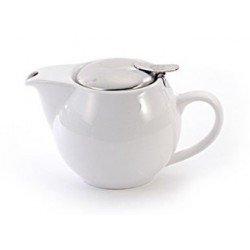 Esta tetera de porcelana blanca, de elegante diseño, es la compañera perfecta para el día a día. La tapa de acero inoxidable, c