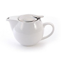 Esta tetera de porcelana blanca, de elegante diseño, es la compañera perfecta para el día a día. La tapa de acero inoxidable, c