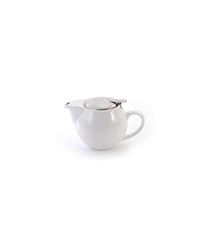 Esta tetera de porcelana blanca, de elegante diseño, es la compañera perfecta para el día a día. La tapa de acero inoxidable, c