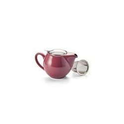 Esta tetera de porcelana morada, de elegante diseño, es la compañera perfecta para el día a día. La tapa de acero inoxidable, c