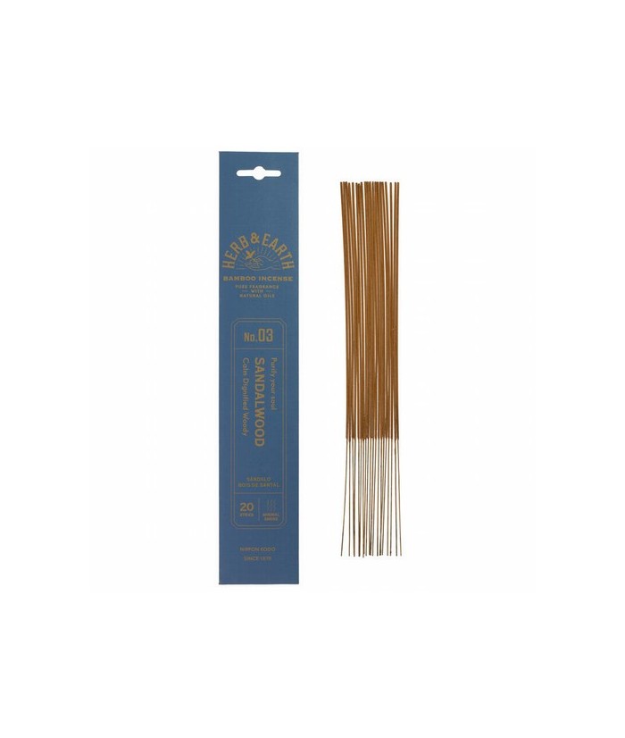 Sándalo: aroma sereno, elegante y amaderado.

Pura fragrancia con aceites naturales
La colección Herb & Earth de Nippon Kodo