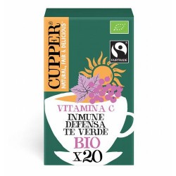 
TE VERDE INMUNE BIO, 20 BOLSAS
Ref. 604084

Ingredientes: té verde*, escaramujo*, zumo de acerola deshidratado* (10%), aro