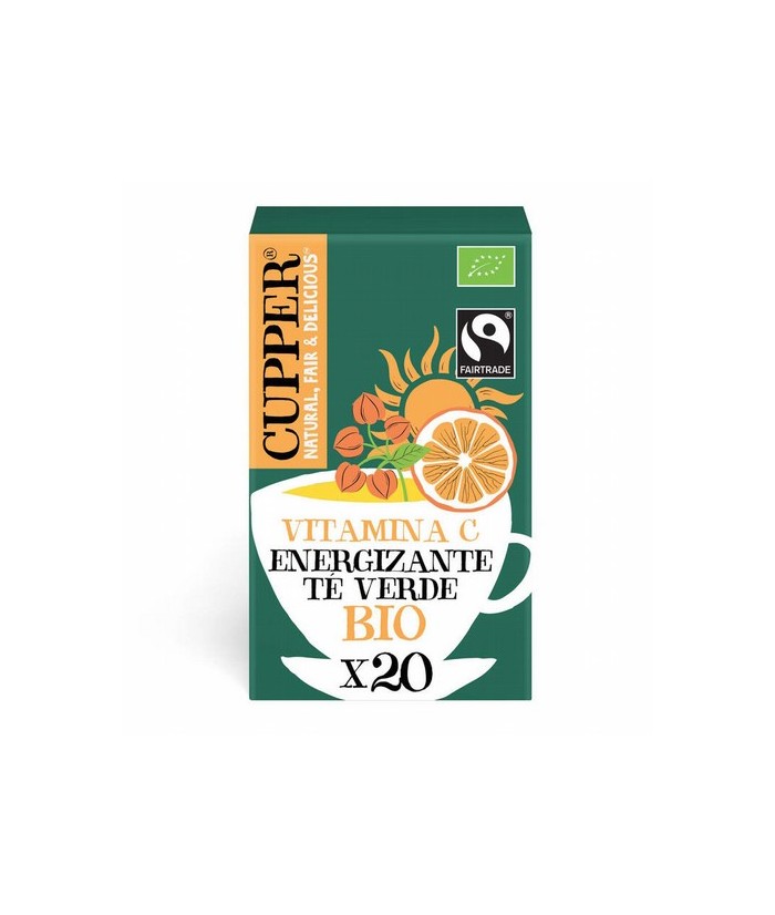 TE VERDE ENERGIZANTE BIO, 20 BOLSAS
Ref. 604083

Ingredientes: té verde*, zumo de acerola deshidratado* 10%, cáscara de nara