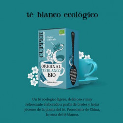 
TE BLANCO BIO, 20 BOLSAS
Ref. 604047

Ingredientes: té blanco*.
. (*)=De cultivo ecológico.