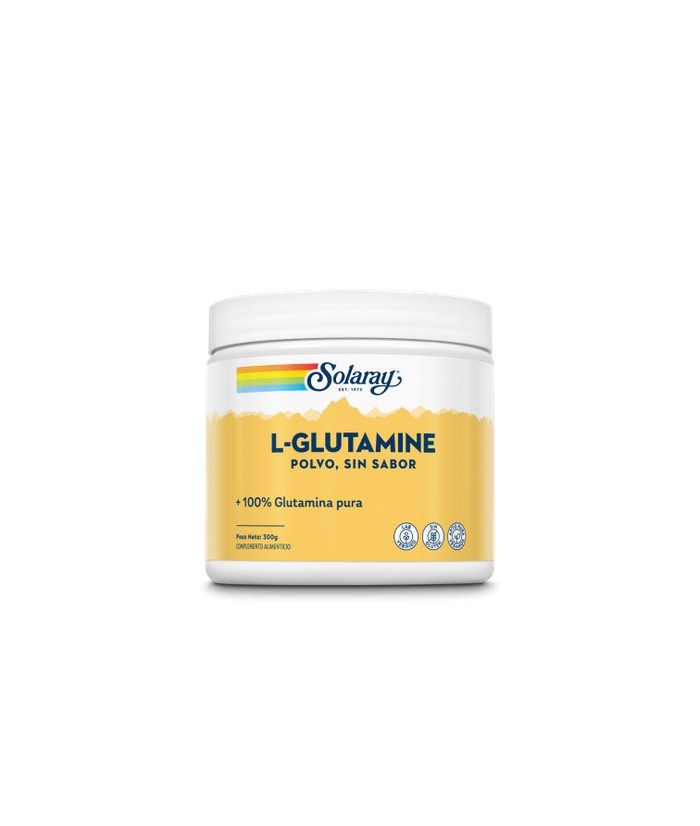 L-Glutamina polvo- 300 g. Sin gluten. Sabor Neutro. Apto para veganos
Contenido medio (por toma- 2g-)
L-glutamina

2000


