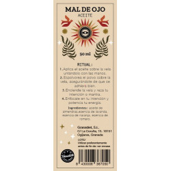 Aceite ritual elaborado con almendras, esencia de lavanda, naranja y romero. Ideal para ungir velas y facilitar la adhesión de 