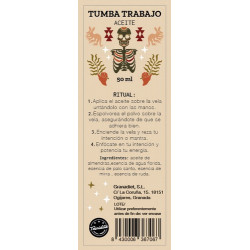 Aceite ritual elaborado con almendras, esencias de agua florida, palo santo, mirra y ruda. Ideal para ungir velas y facilitar l