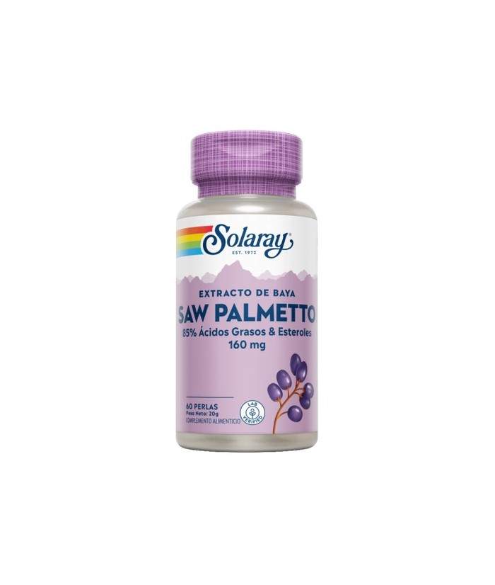 Saw Palmetto - 60 perlas.
Contenido medio (por perla)
Sabal (Serenoa repens)

160

mg

  (extracto de bayas que garanti