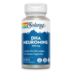 DHA Neuromins- 30 perlas vegetales. Sin gluten. Apto para veganos
Contenido medio (por perla vegetal)
DHA Neuromins (ácido d