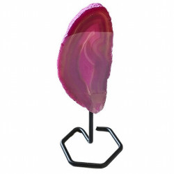 Chapa de Ágata Rosa sobre base de metal de 4mm de grosor.

Origen: Brasil

Altura: 15 cm aprox.