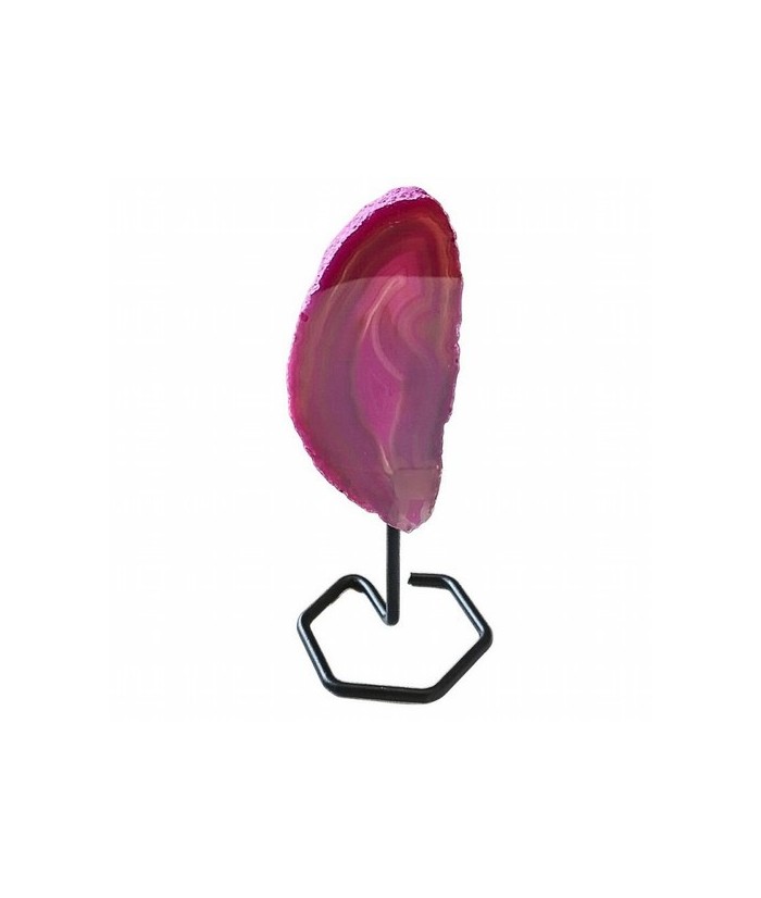 Chapa de Ágata Rosa sobre base de metal de 4mm de grosor.

Origen: Brasil

Altura: 15 cm aprox.