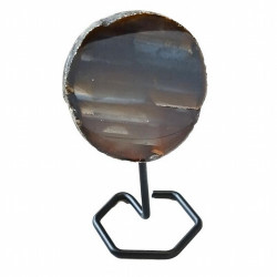 Chapa de Ágata natural en base de metal de 4mm de grosor.

Origen: Brasil

Altura: 15 cm aprox.