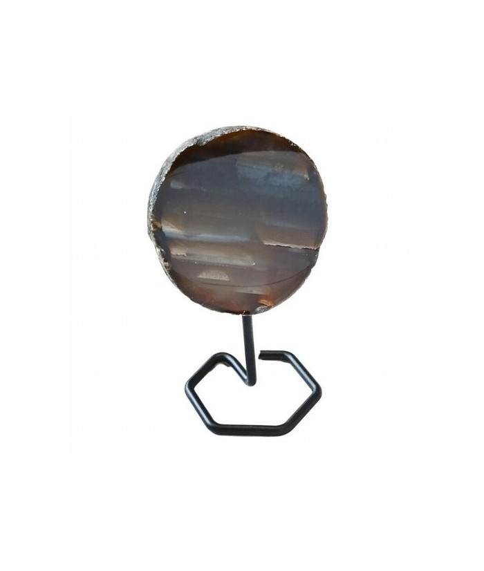Chapa de Ágata natural en base de metal de 4mm de grosor.

Origen: Brasil

Altura: 15 cm aprox.