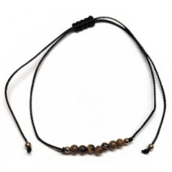 Pulsera de bolas de Ojo de Tigre de 4mm en hilo negro ajustable.

Tarjeta exclusiva en 3 idiomas.