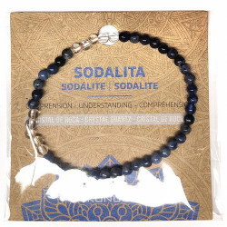 Pulsera de Sodalita y Cristal de Roca en bolas de 4mm.

En goma elástica.

Tarjeta exclusiva en 3 idiomas.