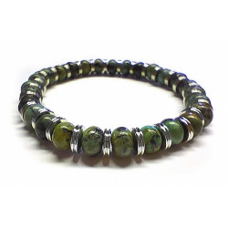 Pulsera de Turquesa para hombre (8mm).

En goma elástica.