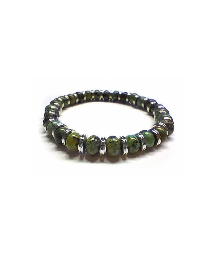Pulsera de Turquesa para hombre (8mm).

En goma elástica.
