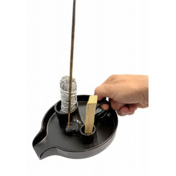 Usos: Palo santo, atado de salvia, conos de incienso, barritas de incienso y bombitas.


Longitud: 18,50 cm


Ancho: 16
