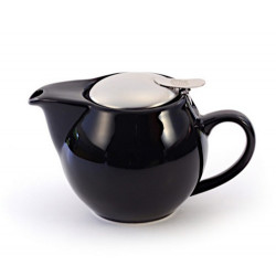 Esta tetera de porcelana negra, de elegante diseño, es la compañera perfecta para el día a día. La tapa de acero inoxidable, co