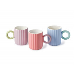 ¡Felicidad! ¡Su nombre lo dice todo! Porque esta hermosa taza nos trae alegría. ¿A ti también? Su vibrante combinación de color