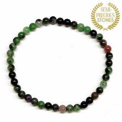 Pulsera de Rubí-Zoisita en bola de 4mm. Piedras semi-preciosas

Pulsera elástica.

Peso: 5 gramos aprox.
