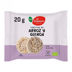 
TORTITAS DE ARROZ Y QUINOA BIO, 20 g
Ref. 019207

Ingredientes: arroz integral* 94,7%, quinoa* 4%, sal marina*, tamari* (s