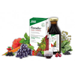 Floradix
HIERRO Y VITAMINAS
Con extractos de plantas y zumos de fruta concentrados
Floradix contiene hierro, vitaminas B2, B