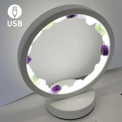Lámpara de mesa/escritorio redonda de Fluorita en color blanco.

Iluminación LED fácil y rápida mediante cable USB.

Esta l