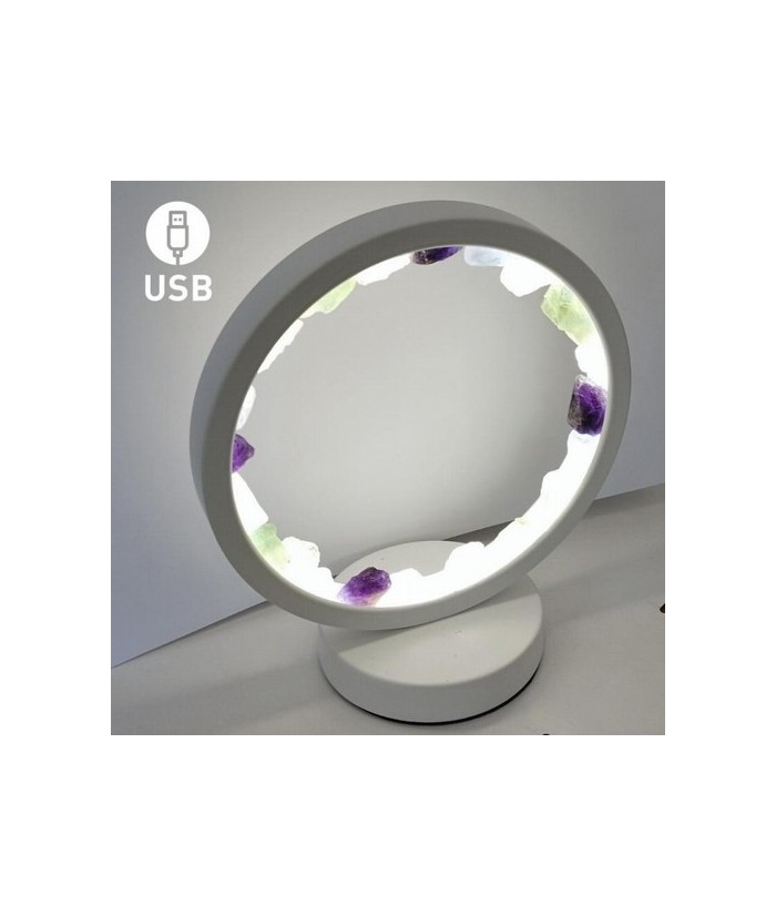 Lámpara de mesa/escritorio redonda de Fluorita en color blanco.

Iluminación LED fácil y rápida mediante cable USB.

Esta l
