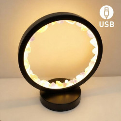 Lámpara de mesa/escritorio redonda de Fluorita en color negro.

Iluminación LED fácil y rápida mediante cable USB.

Esta lá