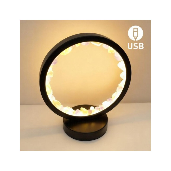 Lámpara de mesa/escritorio redonda de Fluorita en color negro.

Iluminación LED fácil y rápida mediante cable USB.

Esta lá