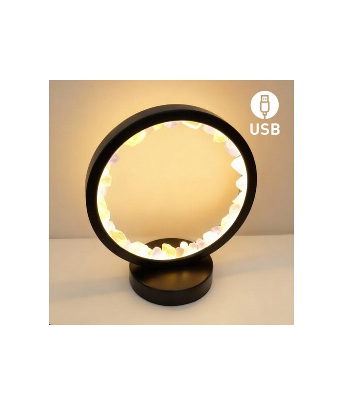 Lámpara de mesa/escritorio redonda de Fluorita en color negro.

Iluminación LED fácil y rápida mediante cable USB.

Esta lá