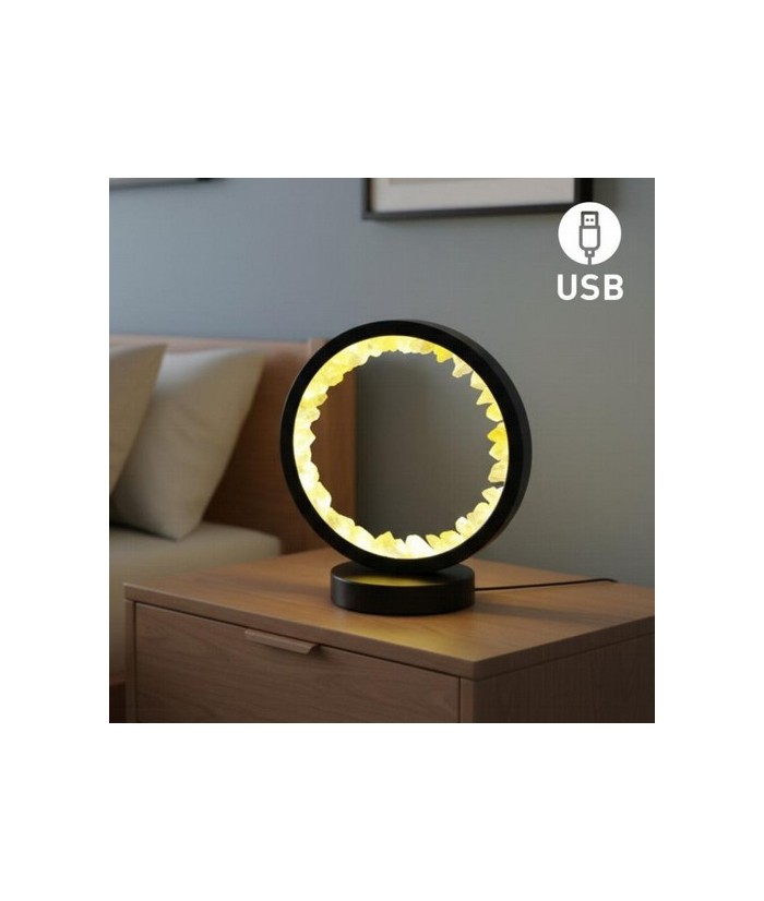 Lámpara de mesa/escritorio redonda de Citrino en color negro.

Iluminación LED fácil y rápida mediante cable USB.

Esta lám