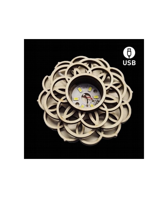 

Base de Madera 6 Led Blanca USB con el símbolo de la Flor de la Vida.

Incluye cable USB

No incluye adaptador de corri