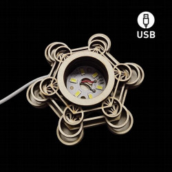 Base de Madera 6 Led Blanca USB con el símbolo del Metatron.

Incluye cable USB

No incluye adaptador de corriente

Ilumi