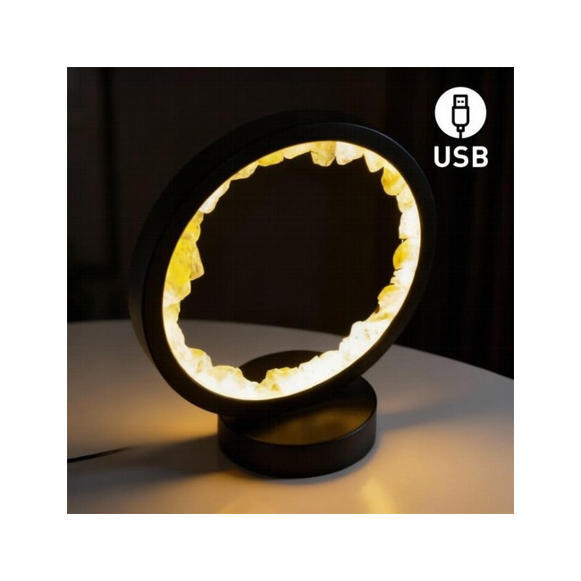 Lámpara de mesa/escritorio redonda de Citrino en color negro.

Iluminación LED fácil y rápida mediante cable USB.

Esta lám