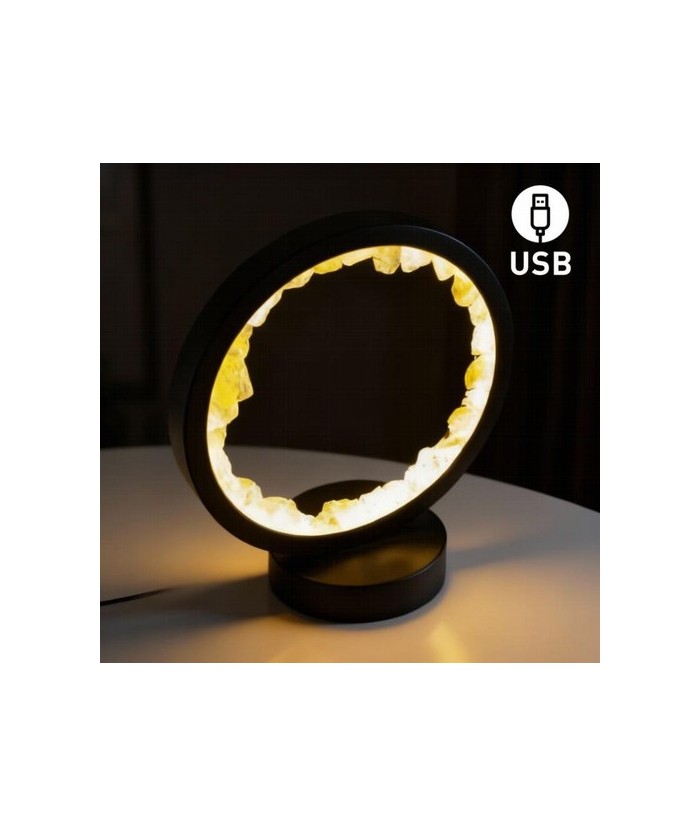 Lámpara de mesa/escritorio redonda de Citrino en color negro.

Iluminación LED fácil y rápida mediante cable USB.

Esta lám