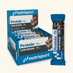 La barrita Protein Low Sugar sabor Brownie es una barrita de 60g con un alto contenido en proteína (22g) y muy poca azúcar (1,4