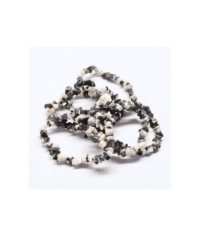 Pulsera Chip Jaspe Cebra.

Presentada en cartón con nombre del mineral y su propiedad