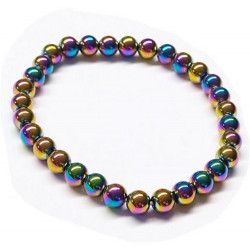 Pulsera de Hematite Arcoiris (6mm).

En goma elástica.