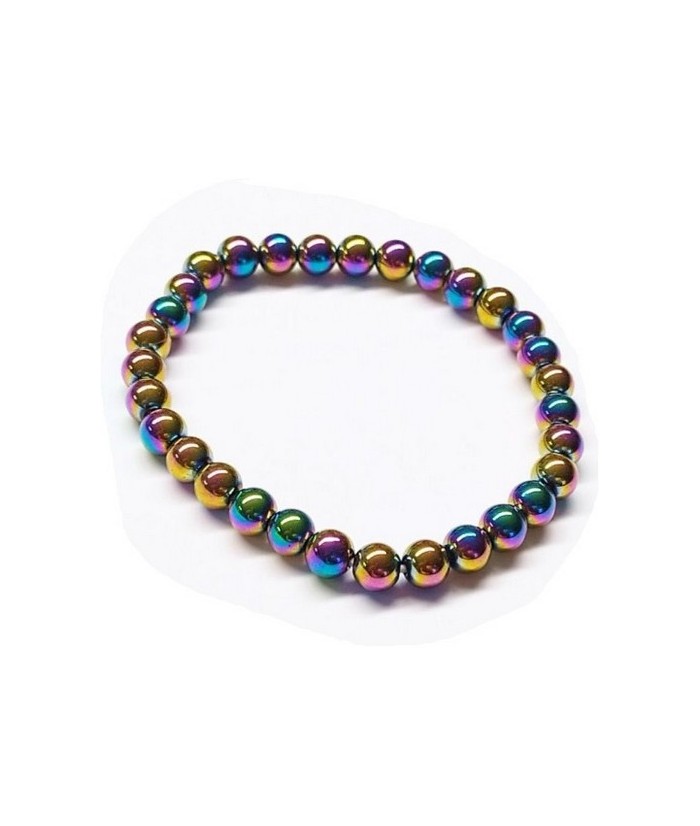 Pulsera de Hematite Arcoiris (6mm).

En goma elástica.