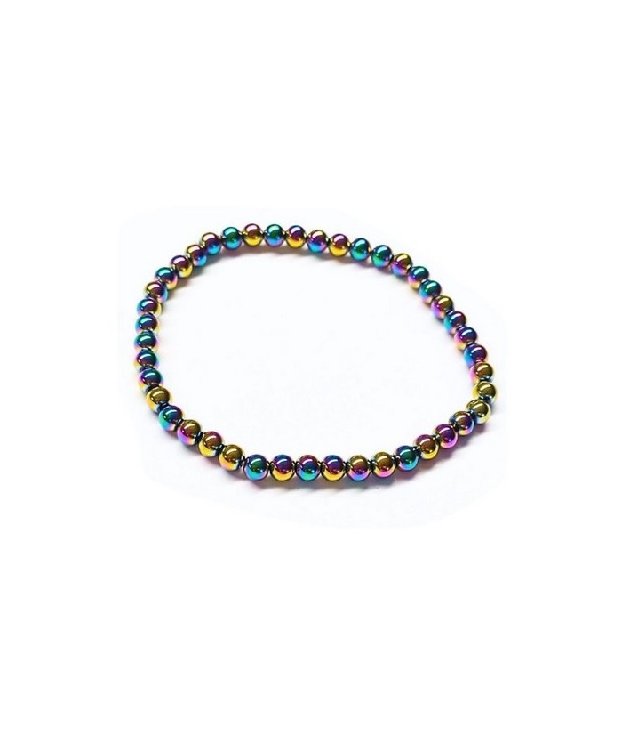 KU.PULSERA HEMATITE ARCOIRIS BOLA 4 MM.
