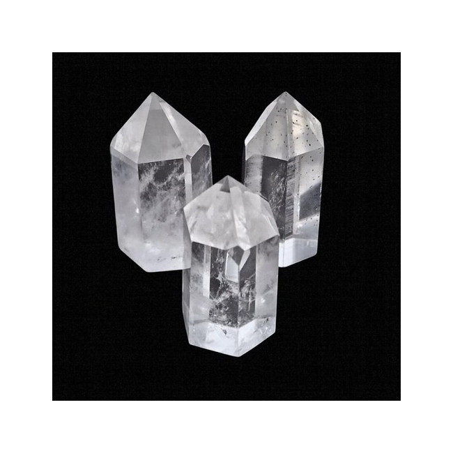 Generador de energía de Cristal de Roca. Punta pulida generador de Cristal de Roca.