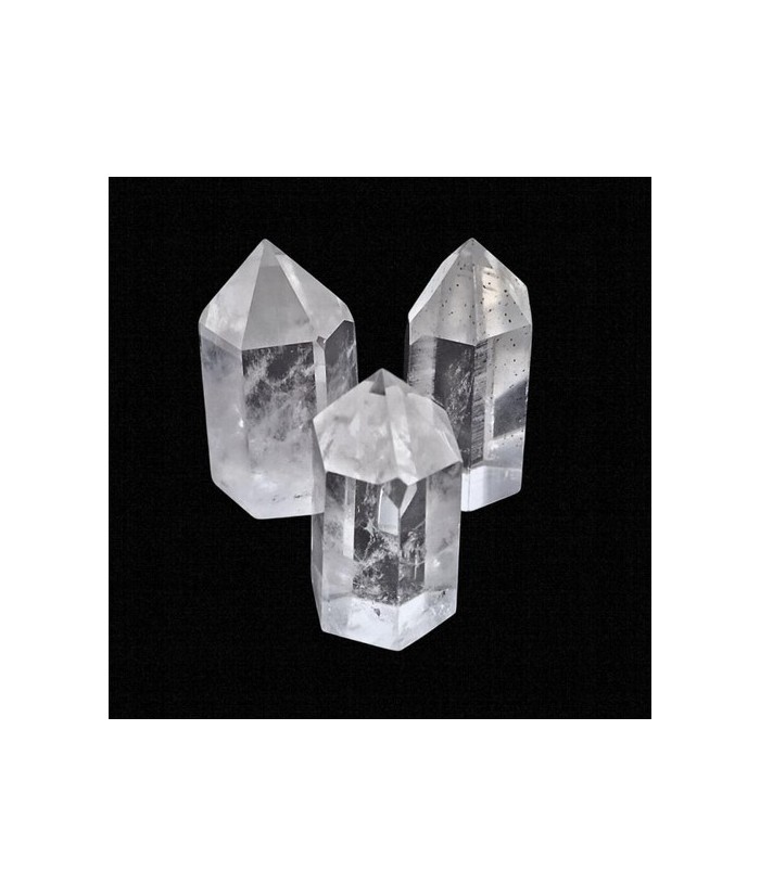 Generador de energía de Cristal de Roca. Punta pulida generador de Cristal de Roca.