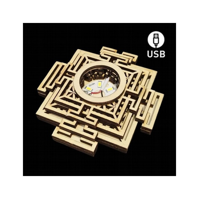 Base de Madera 6 Led Blanca USB con el símbolo de Sri Yantra.

Incluye cable USB

No incluye adaptador de corriente

Ilum