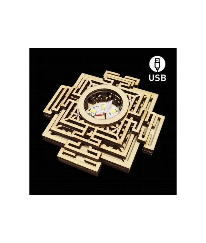 Base de Madera 6 Led Blanca USB con el símbolo de Sri Yantra.

Incluye cable USB

No incluye adaptador de corriente

Ilum