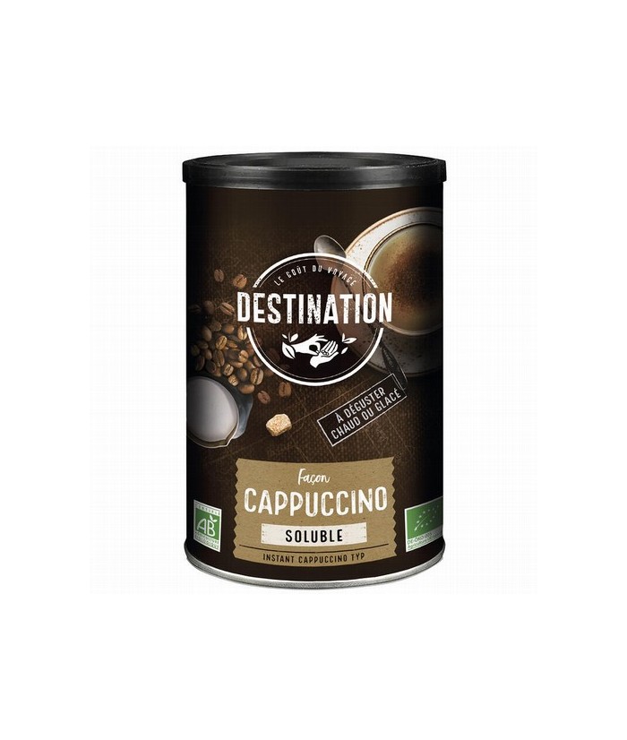 
CAPUCHINO SOLUBLE BIO, 200 g
Ref. 609054

Ingredientes: leche desnatada en polvo* 40% azúcar de caña*, café soluble* 16%, 