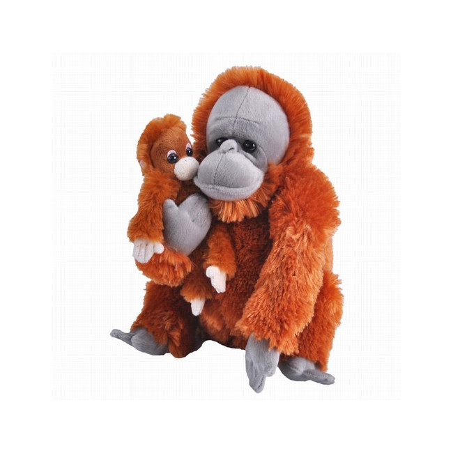 Déjate seducir por el mundo invernal con la mamá y el bebé ORANGUTAN de Wild Republic. Este adorable peluche captura el encanto
