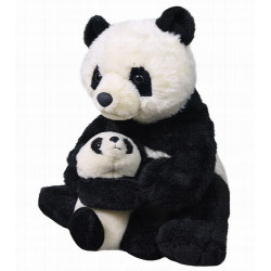 Descubre el adorable encanto de la Mamá Panda y su Bebé Panda de Wild Republic. Este tierno peluche captura la esencia de los p