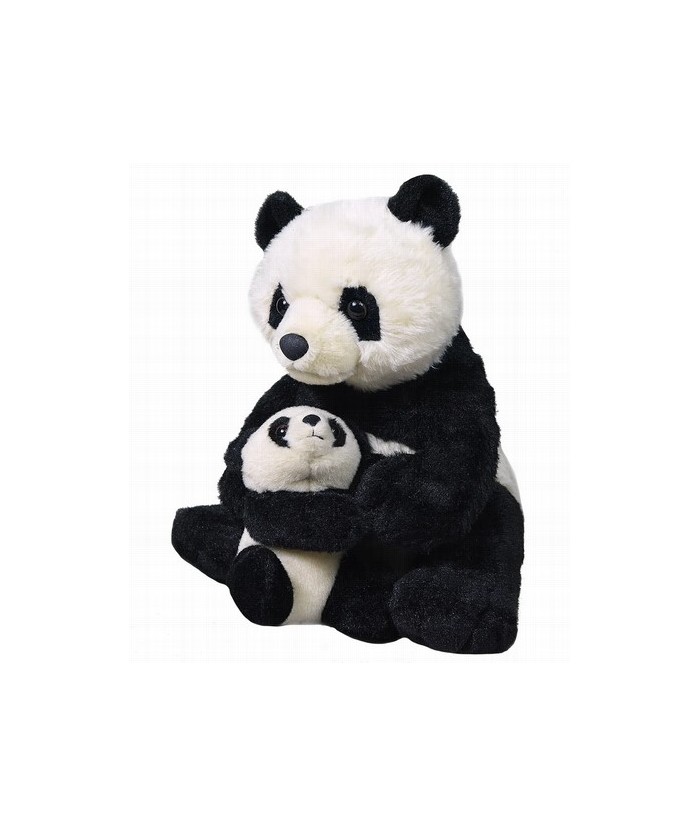 Descubre el adorable encanto de la Mamá Panda y su Bebé Panda de Wild Republic. Este tierno peluche captura la esencia de los p
